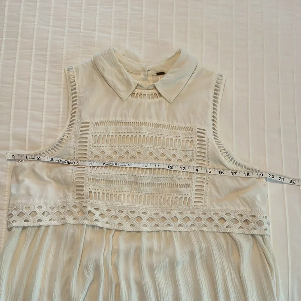 Free People cream eyelet collared tunic top - Picture 6 of 9